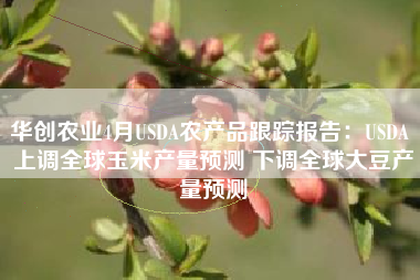 华创农业4月USDA农产品跟踪报告：USDA 上调全球玉米产量预测 下调全球大豆产量预测