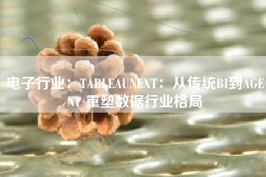 电子行业：TABLEAUNEXT：从传统BI到AGENT 重塑数据行业格局