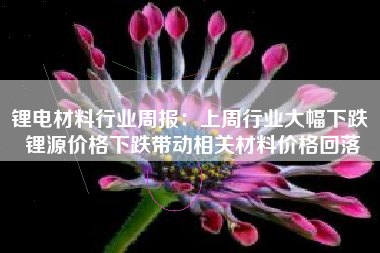 锂电材料行业周报：上周行业大幅下跌 锂源价格下跌带动相关材料价格回落