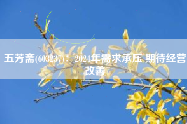 五芳斋(603237)：2024年需求承压 期待经营改善