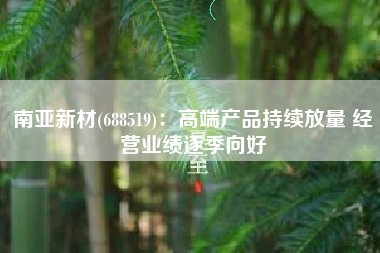 南亚新材(688519)：高端产品持续放量 经营业绩逐季向好