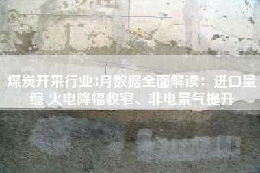 煤炭开采行业3月数据全面解读：进口量缩 火电降幅收窄、非电景气提升