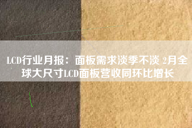 LCD行业月报：面板需求淡季不淡 2月全球大尺寸LCD面板营收同环比增长