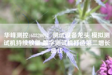 华峰测控(688200)：测试设备龙头 模拟测试机持续放量 数字测试机打造第二增长曲线