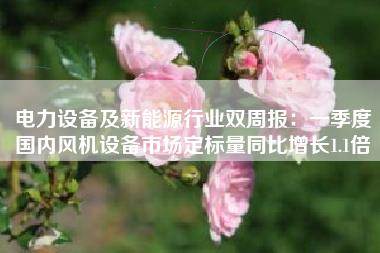 电力设备及新能源行业双周报：一季度国内风机设备市场定标量同比增长1.1倍