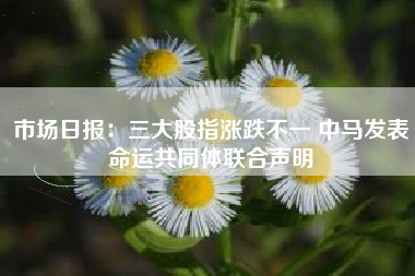 市场日报：三大股指涨跌不一 中马发表命运共同体联合声明