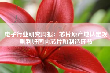 电子行业研究周报：芯片原产地认定规则利好国内芯片和制造环节
