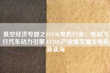 低空经济专题之EVTOL电机行业:电动飞行汽车动力引擎 EVTOL产业爆发催生电机新蓝海 低空经济专题之EVTOL电机行业:电动飞行汽车动力引擎 EVTOL产业爆发催生电机新蓝海