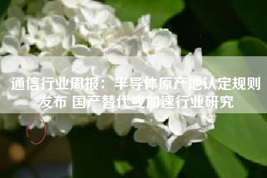 通信行业周报：半导体原产地认定规则发布 国产替代或加速行业研究