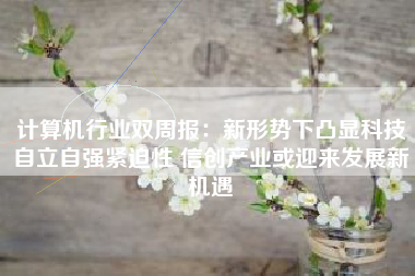 计算机行业双周报：新形势下凸显科技自立自强紧迫性 信创产业或迎来发展新机遇