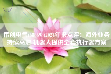 伟创电气(688698)2024年报点评：海外业务持续高增 机器人提供全套执行器方案