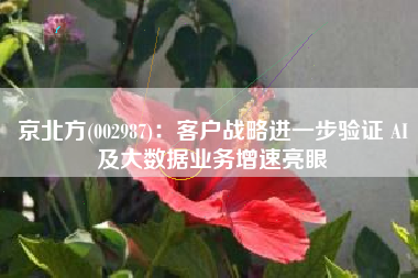 京北方(002987)：客户战略进一步验证 AI及大数据业务增速亮眼