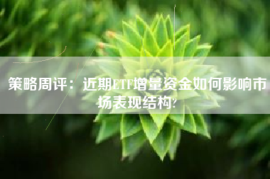 策略周评：近期ETF增量资金如何影响市场表现结构?