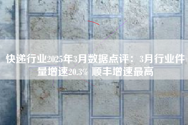 快递行业2025年3月数据点评：3月行业件量增速20.3% 顺丰增速最高