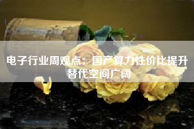 电子行业周观点：国产算力性价比提升 替代空间广阔