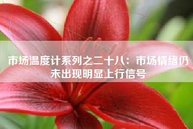 市场温度计系列之二十八：市场情绪仍未出现明显上行信号