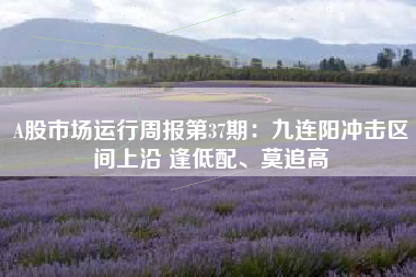 A股市场运行周报第37期：九连阳冲击区间上沿 逢低配、莫追高