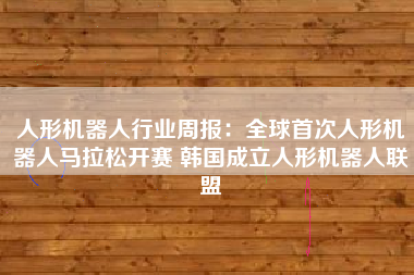 人形机器人行业周报：全球首次人形机器人马拉松开赛 韩国成立人形机器人联盟