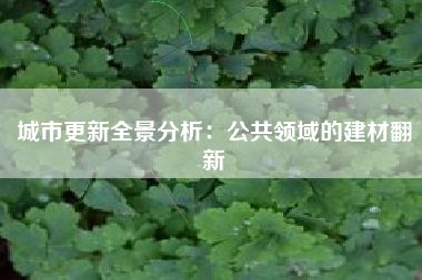 城市更新全景分析：公共领域的建材翻新