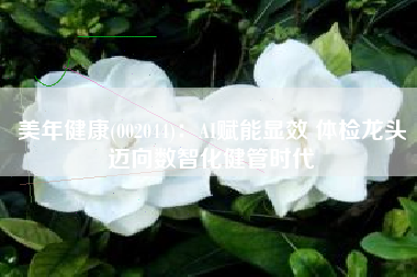 美年健康(002044)：AI赋能显效 体检龙头迈向数智化健管时代