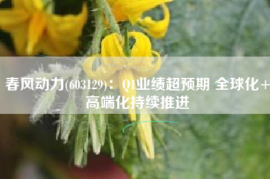 春风动力(603129)：Q1业绩超预期 全球化+高端化持续推进