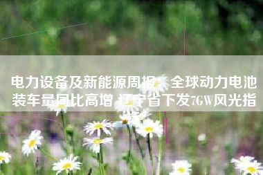 电力设备及新能源周报：全球动力电池装车量同比高增 辽宁省下发7GW风光指标