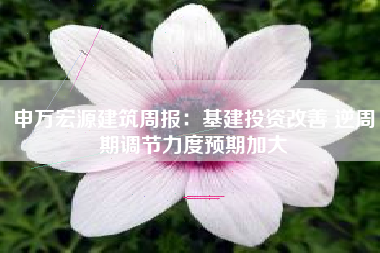 申万宏源建筑周报：基建投资改善 逆周期调节力度预期加大