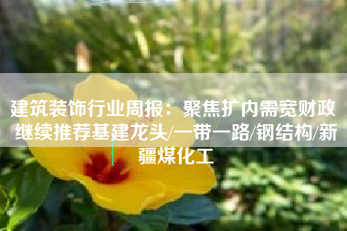 建筑装饰行业周报：聚焦扩内需宽财政 继续推荐基建龙头/一带一路/钢结构/新疆煤化工