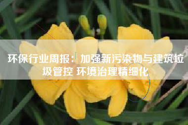 环保行业周报：加强新污染物与建筑垃圾管控 环境治理精细化