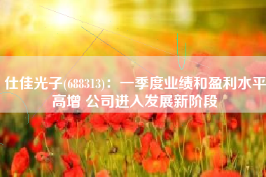 仕佳光子(688313)：一季度业绩和盈利水平高增 公司进入发展新阶段