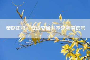 策略周报：低成交量并不是利空信号