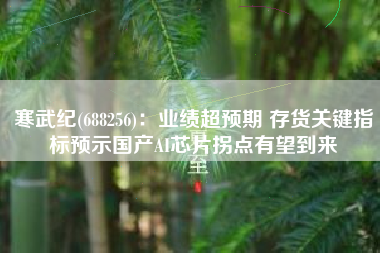 寒武纪(688256)：业绩超预期 存货关键指标预示国产AI芯片拐点有望到来