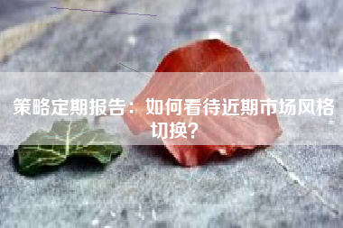 策略定期报告：如何看待近期市场风格切换？