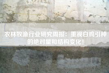 农林牧渔行业研究周报：重视白鸡引种的绝对量和结构变化！