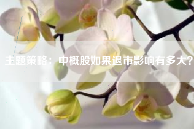 主题策略：中概股如果退市影响有多大？
