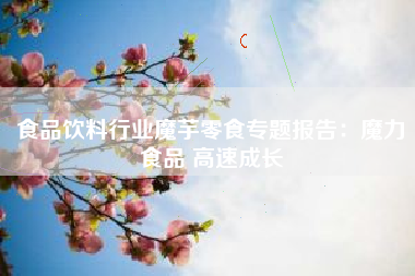食品饮料行业魔芋零食专题报告：魔力食品 高速成长