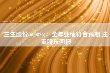 兰生股份(600826)：全年业绩符合预期 注重股东回报