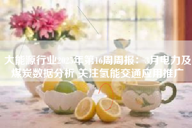 大能源行业2025年第16周周报：3月电力及煤炭数据分析 关注氢能交通应用推广