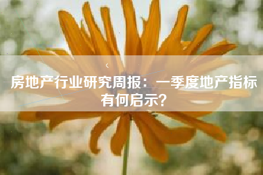 房地产行业研究周报：一季度地产指标有何启示？