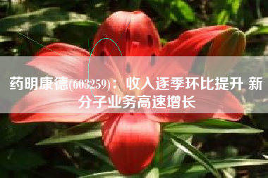 药明康德(603259)：收入逐季环比提升 新分子业务高速增长