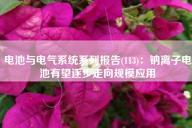 电池与电气系统系列报告(113)：钠离子电池有望逐步走向规模应用