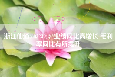 浙江仙通(603239)；业绩同比高增长 毛利率同比有所提升