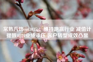 常熟汽饰(603035)：维持跑赢行业 减值计提致4Q24业绩承压 客户转型成效凸显