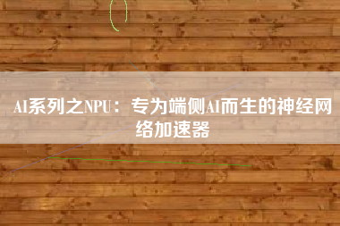AI系列之NPU：专为端侧AI而生的神经网络加速器