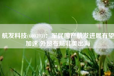 航发科技(600391)：军民国产航发进展有望加速 外贸布局非美出海