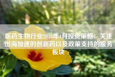 医药生物行业2025年4月投资策略：关注出海加速的创新药以及政策支持的服务板块
