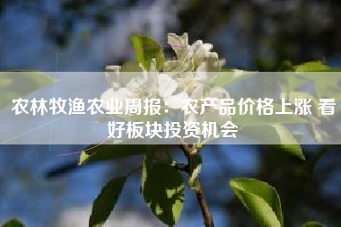 农林牧渔农业周报：农产品价格上涨 看好板块投资机会