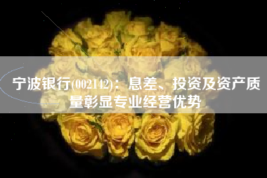 宁波银行(002142)：息差、投资及资产质量彰显专业经营优势