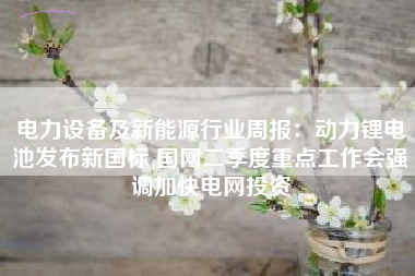 电力设备及新能源行业周报:动力锂电池发布新国标 国网二季度重点工作会强调加快电网投资 电力设备及新能源行业周报:动力锂电池发布新国标 国网二季度重点工作会强调加快电网投资