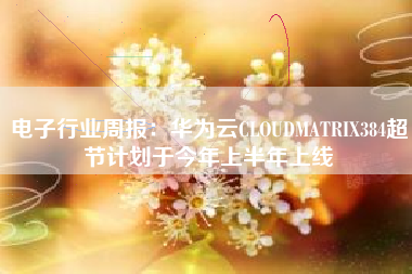 电子行业周报：华为云CLOUDMATRIX384超节计划于今年上半年上线